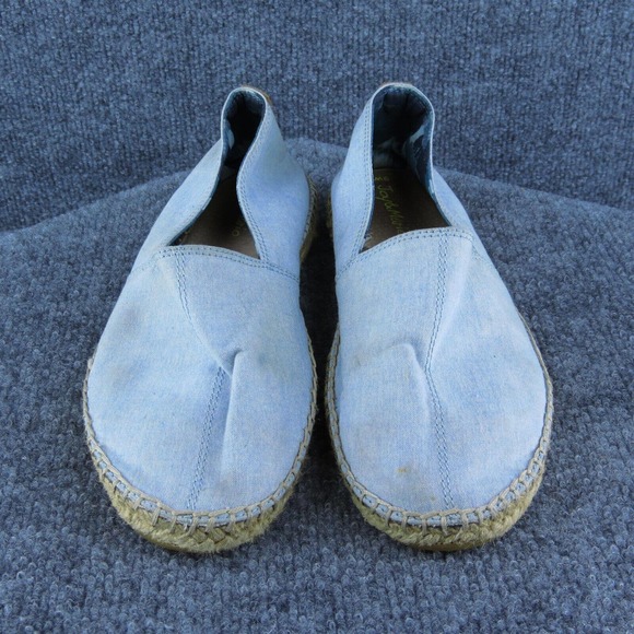 Jay & Mario Women Flat Shoes Blue Fabric Slip On Size 9 Medium (B, M) - Picture 2 of 8